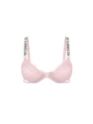 Shine Strap Rose Lace Lightly Lined Low-Cut Demi Bra