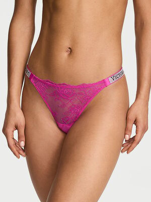 Shine Strap Lace Thong Panty