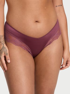 Rose Lace-Trim High-Leg Cheeky Panty