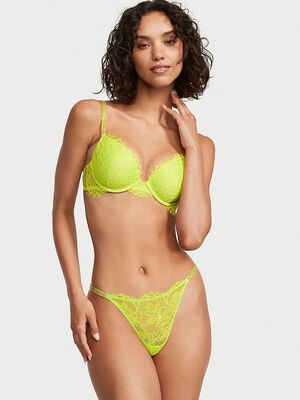 Shine Chain Strap Lace Thong Panty