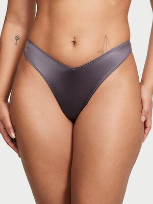 Smooth Strappy-Back High-Leg Thong Panty