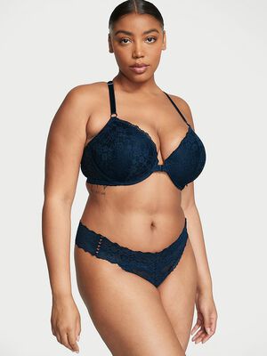 Lace-Up Lace Thong Panty