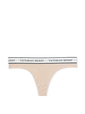 Logo Cotton Thong Panty