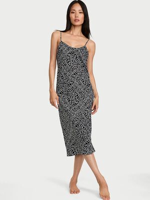 Satin Midi Slip Dress