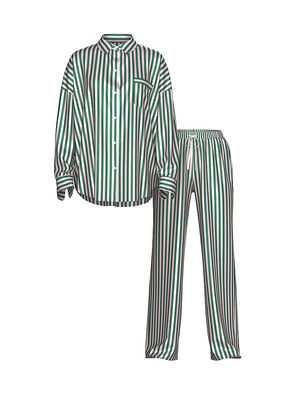 Signature Satin Oversized Long Pajama Set