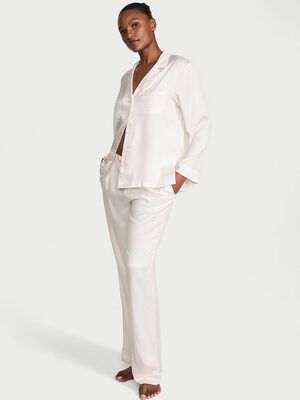 Glazed Satin Long Pajama Set
