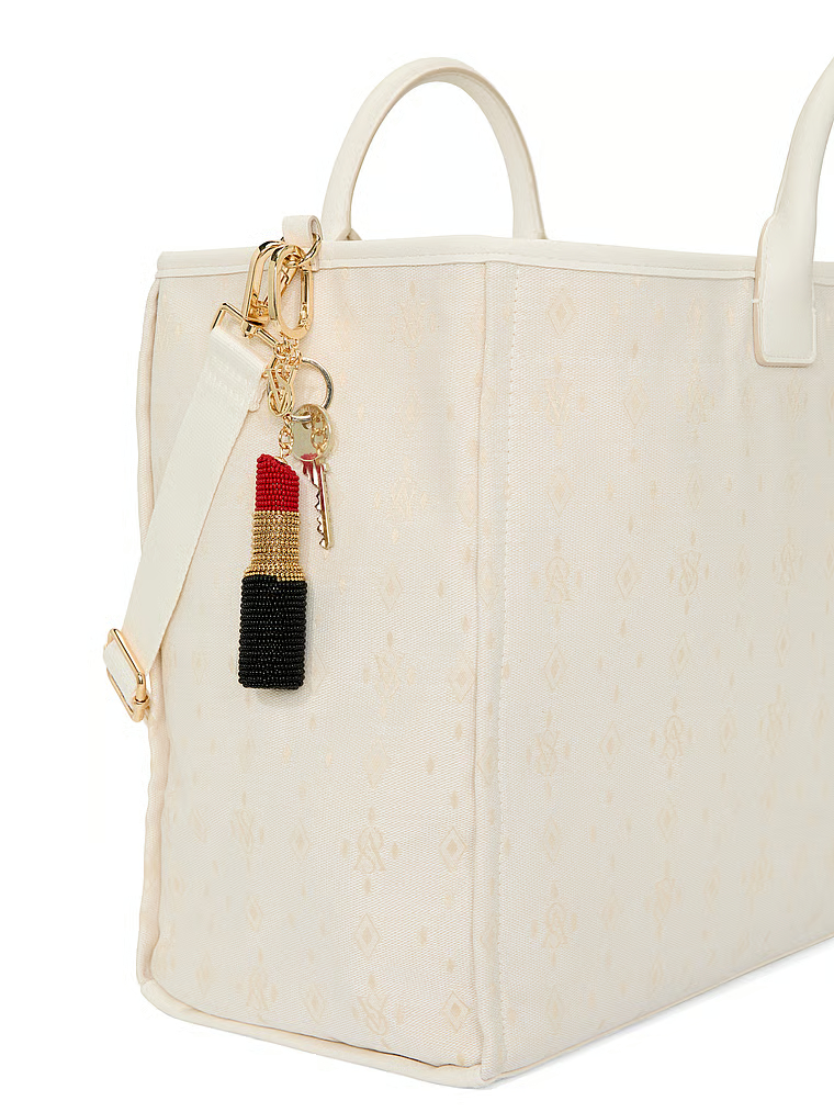 Beaded Lipstick Bag Charm Keychain image number null