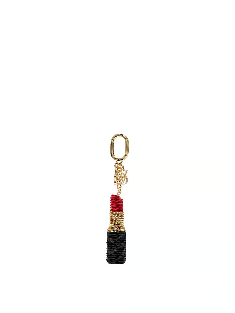 Beaded Lipstick Bag Charm Keychain image number null