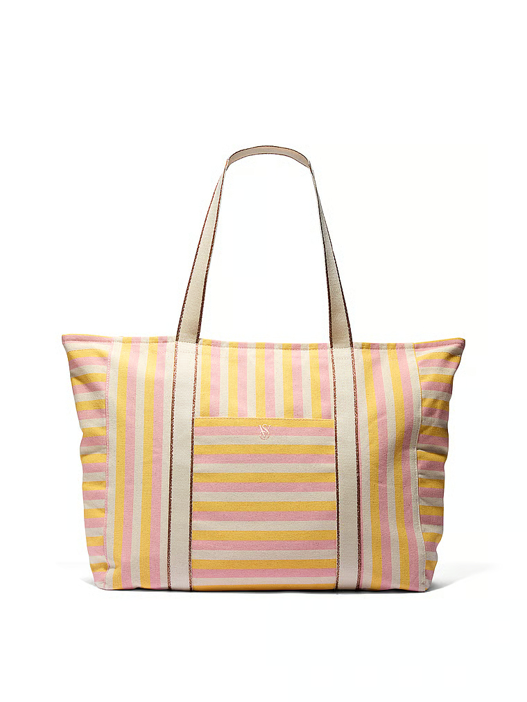 Canvas Stripe Tote Bag image number null