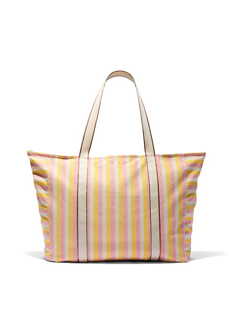 Canvas Stripe Tote Bag image number null