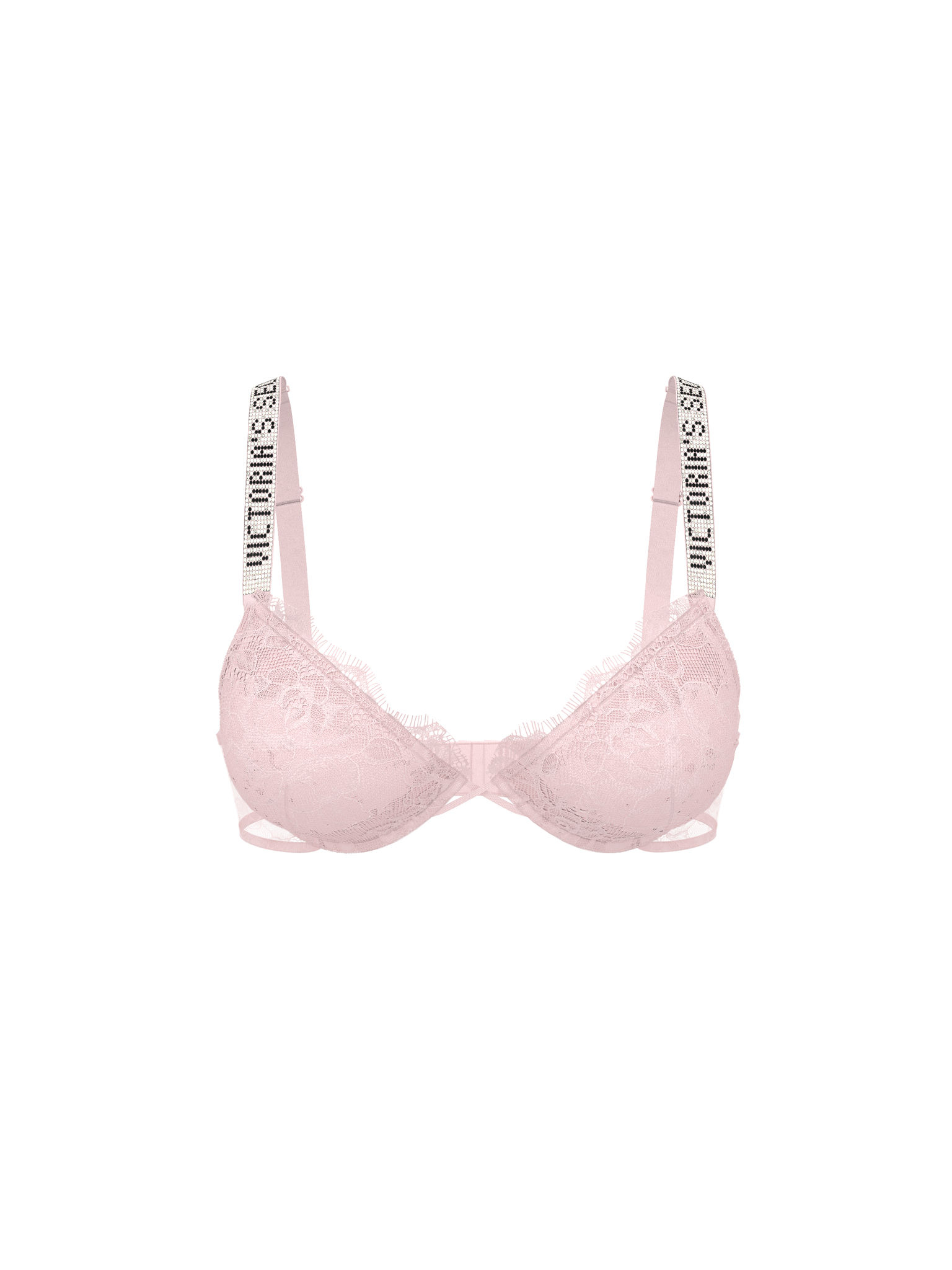 Shine Strap Rose Lace Lightly Lined Low-Cut Demi Bra image number null