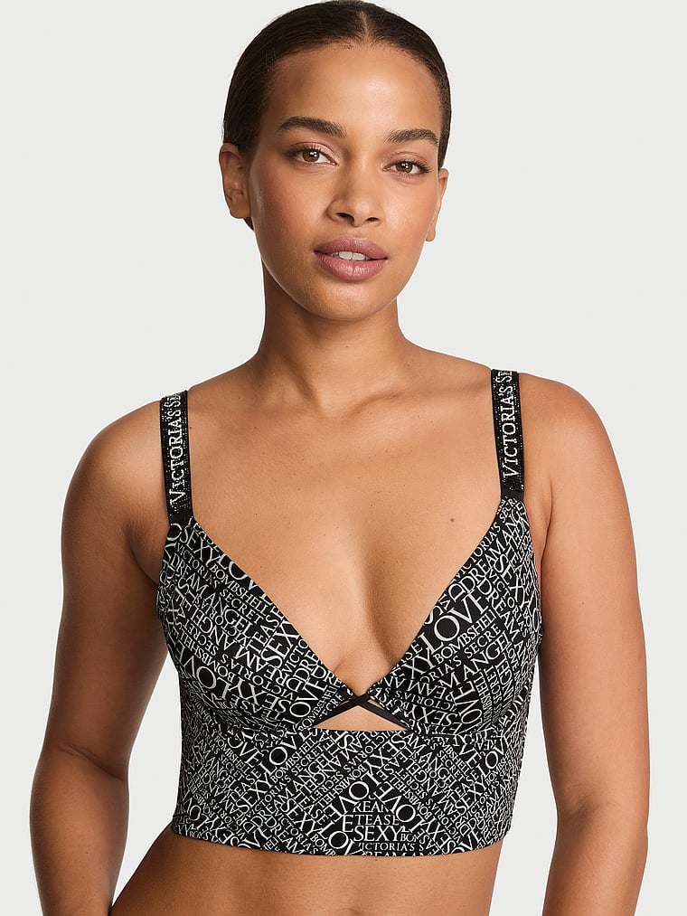 Logo Shine Strap Smooth Longline Demi Bra image number null