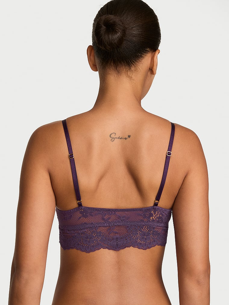 Lace Unlined Front-Close Bralette image number null