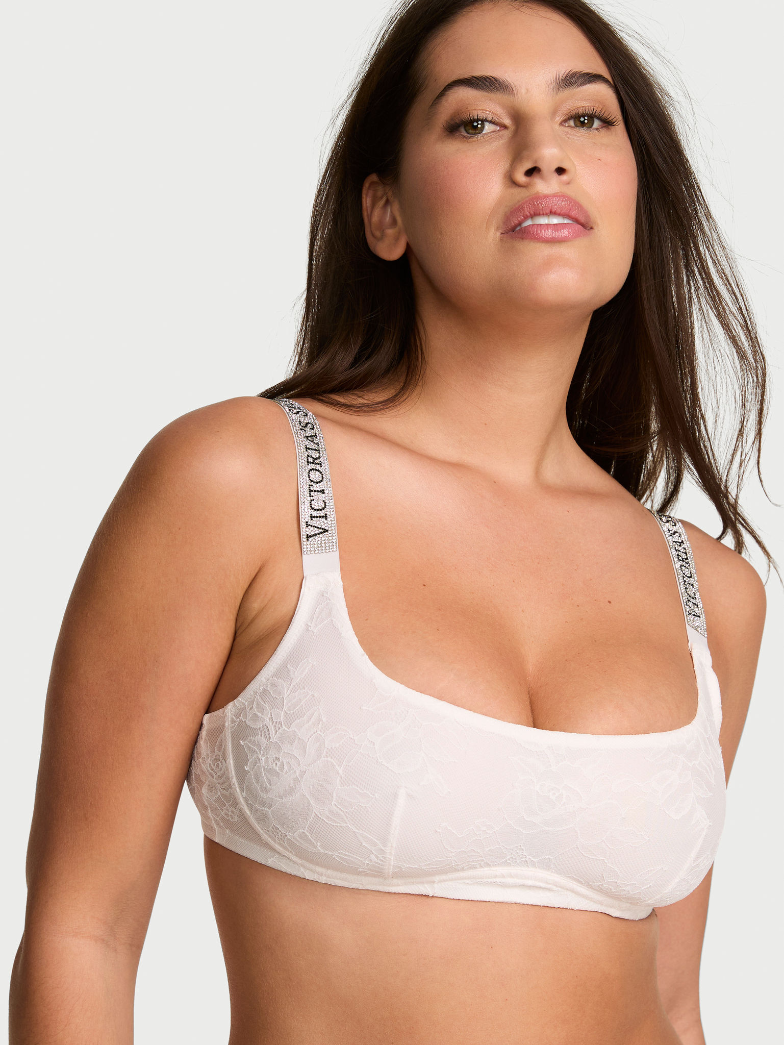 Shine Strap Lace Scoop Bralette image number null