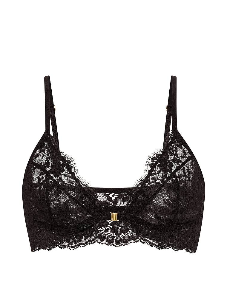 Lace Unlined Front-Close Bralette image number null