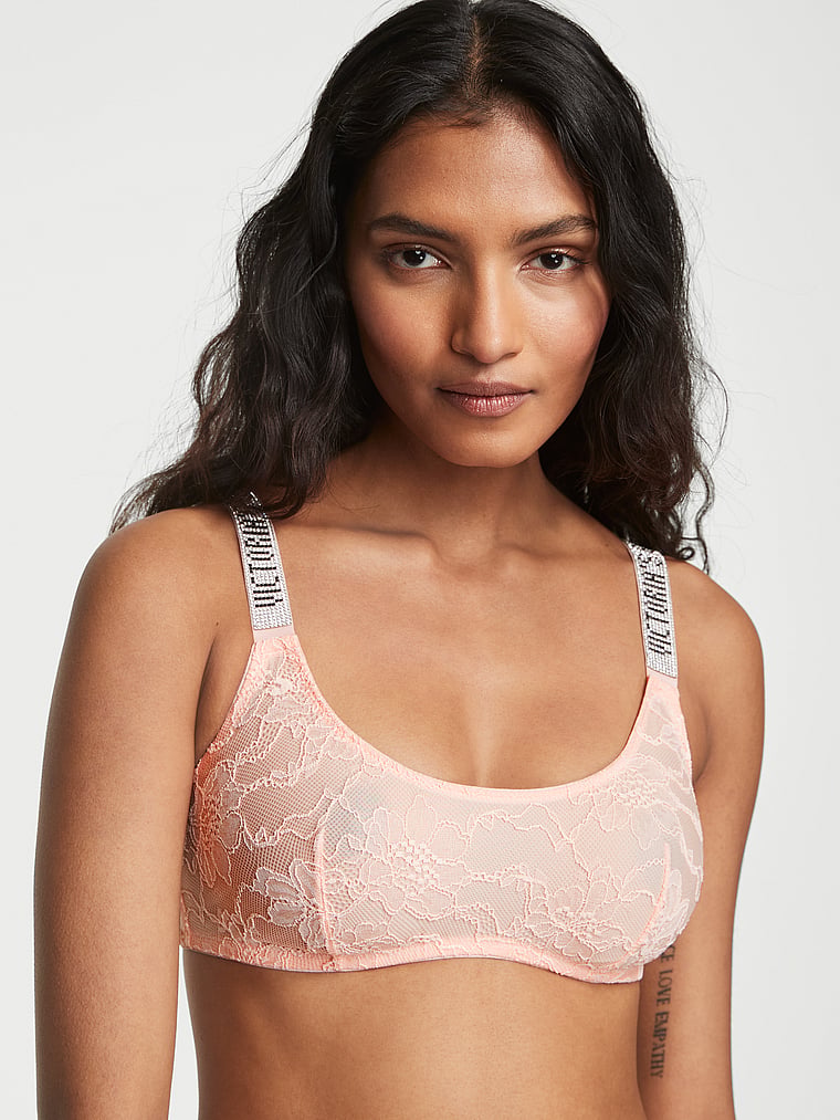 Shine Strap Lace Lightly Lined Balconette Bra image number null