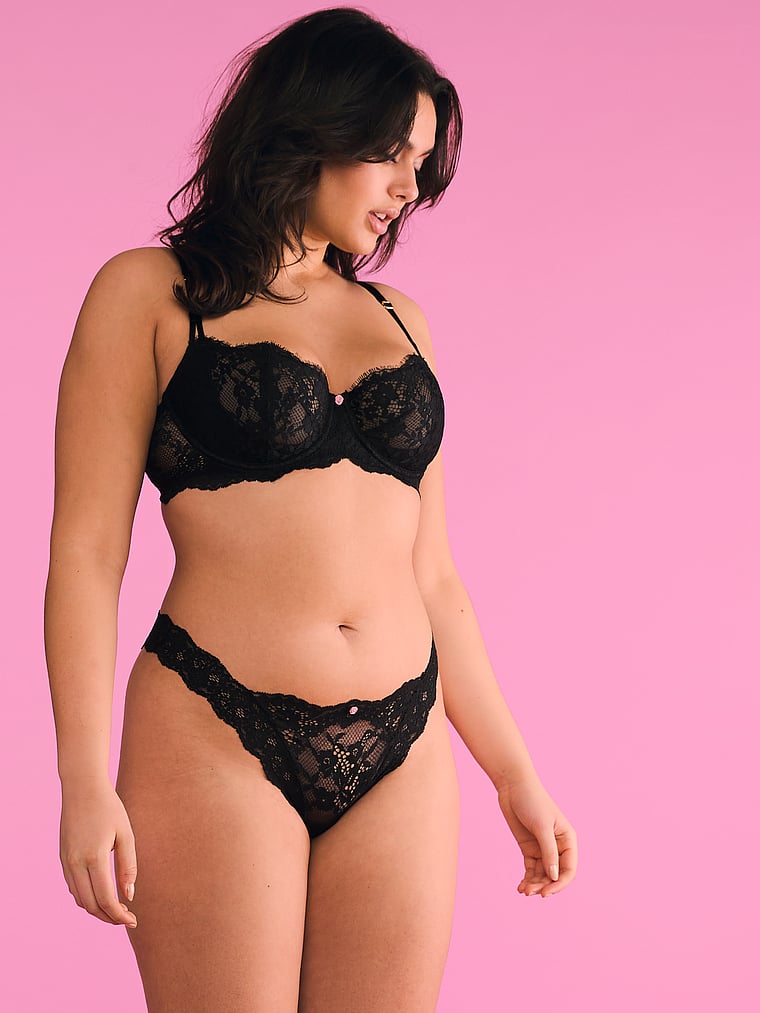 Wicked Unlined Lace Balconette Bra image number null