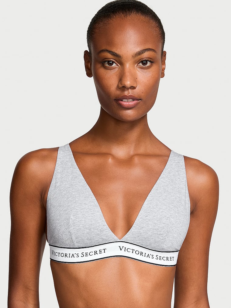Wireless Cotton Plunge Bralette image number null