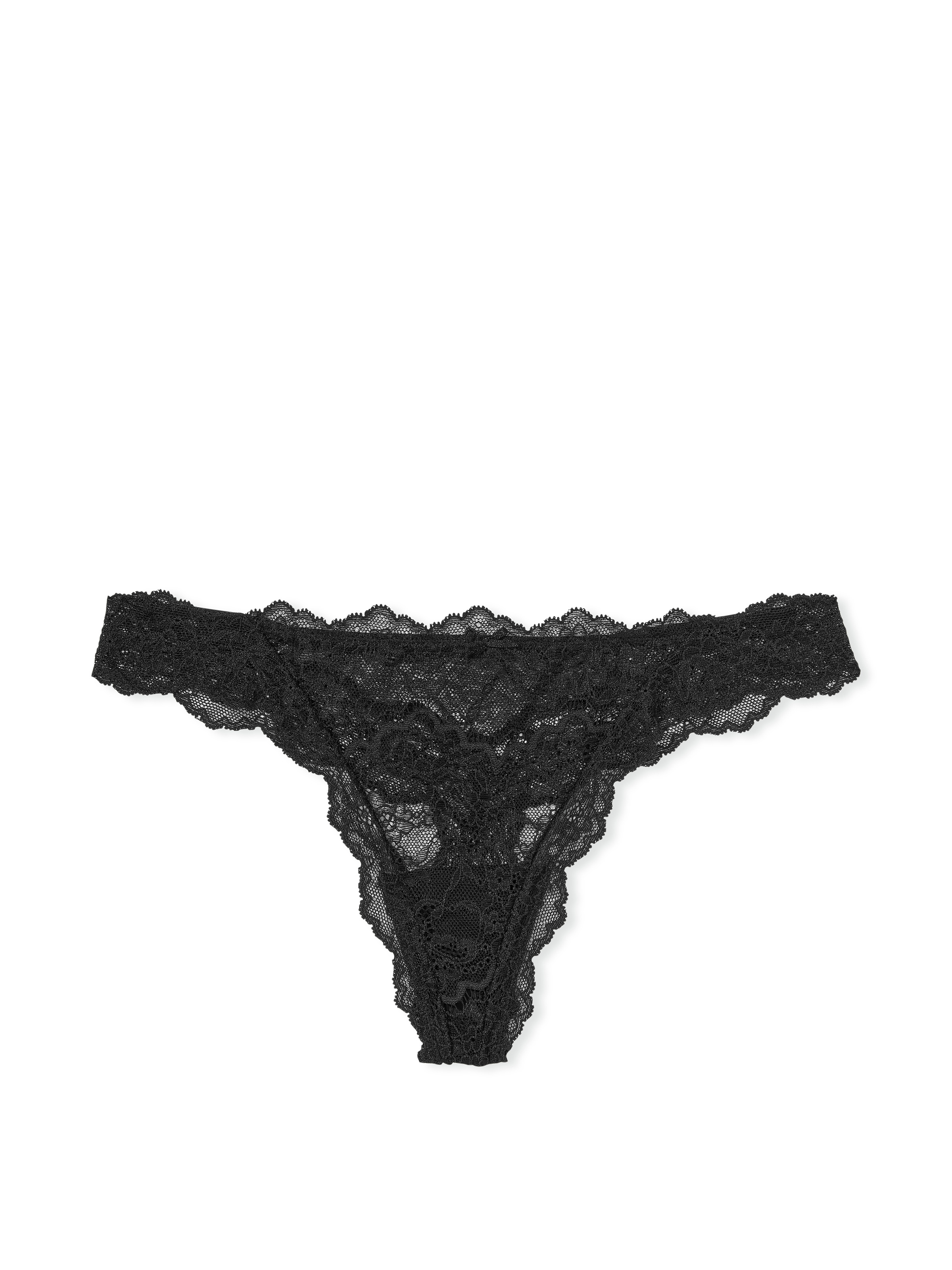 Floral Lace Thong Panty image number null