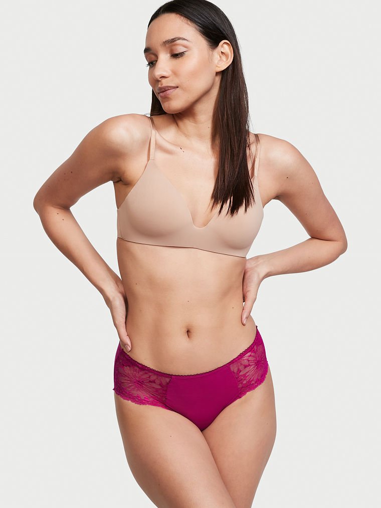 No-Show Floral Lace Hiphugger Panty image number null