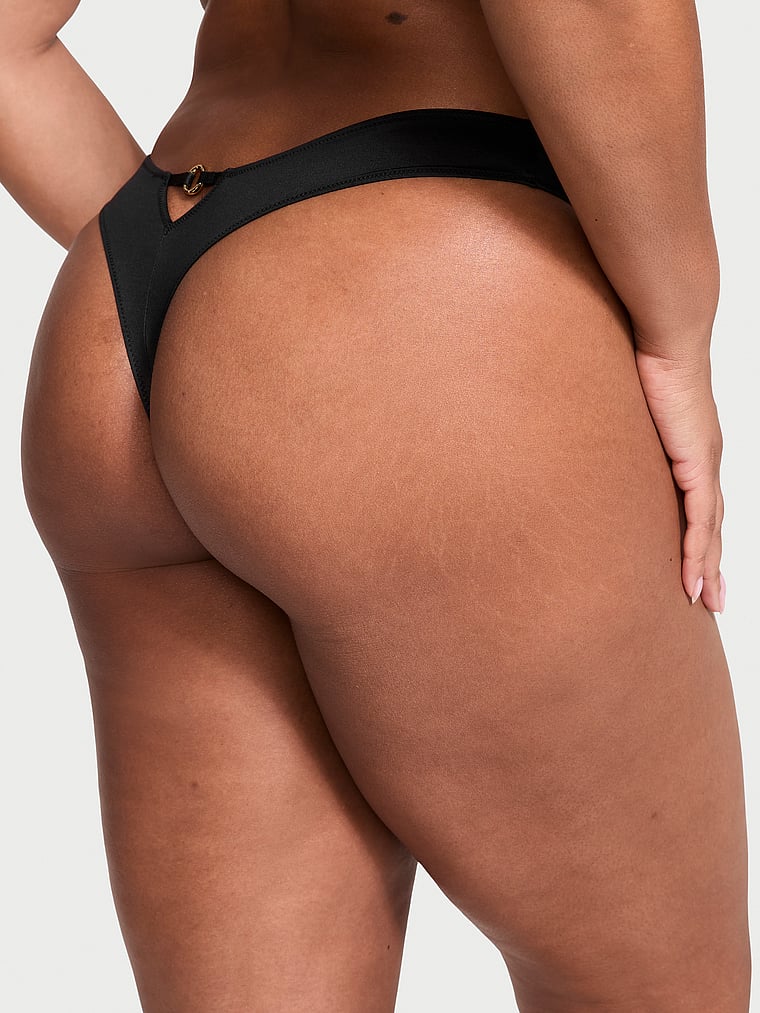 Ring Hardware Crotchless Thong Panty image number null