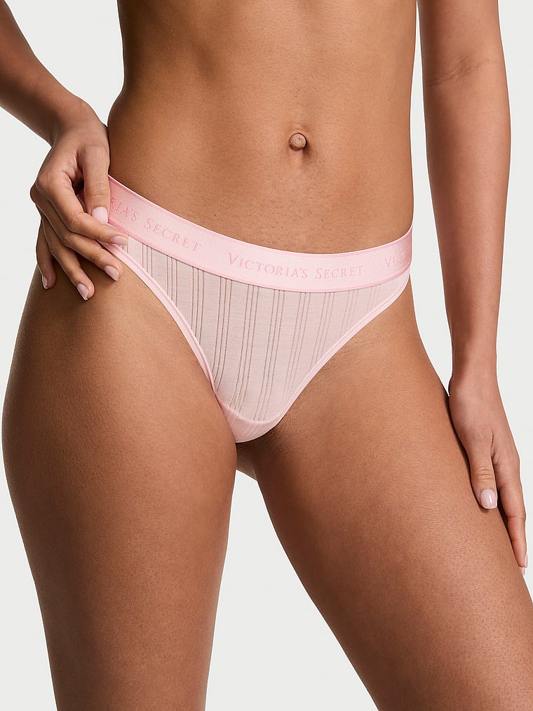 Ultra-Fine Modal Logo Thong Panty image number null