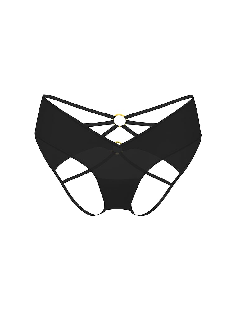 Strappy Ring Hardware Open-Back Cheeky Panty image number null