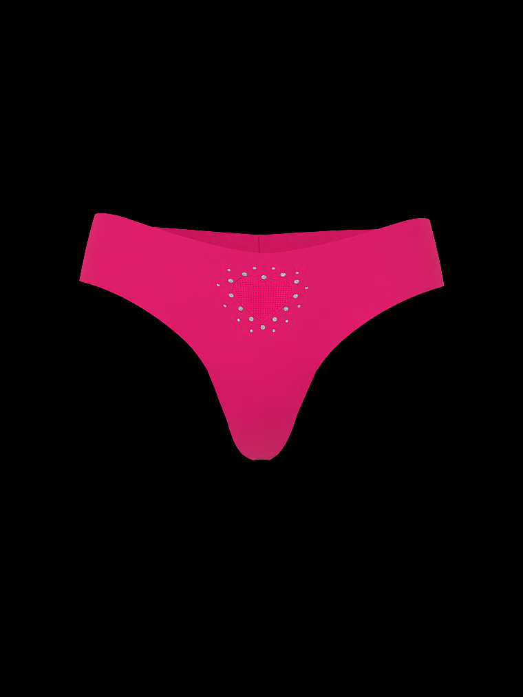 No-Show Heart Cut-Out Thong Panty image number null