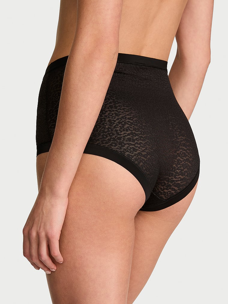 No-Show Leopard Lace Modern Brief Panty image number null