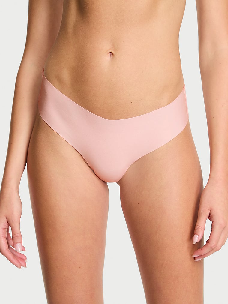 No-Show Mesh-Back Logo Thong Panty image number null