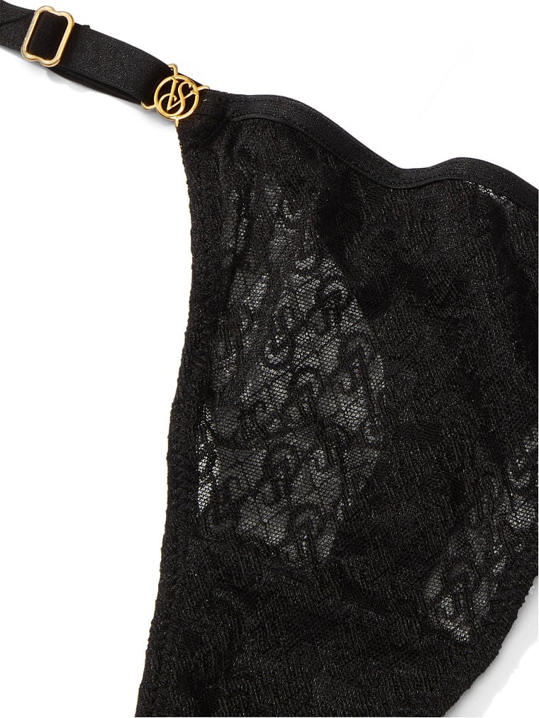 Icon by Victoria's Secret Lace Adjustable String Thong Panty image number null