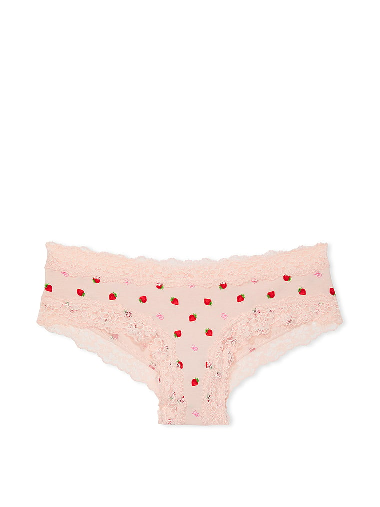 Lace-Waist Cotton Cheeky Panty image number null