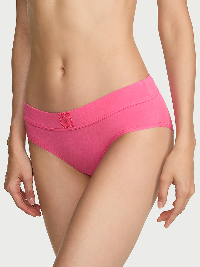 Logo Cotton Lace Patch Hiphugger Panty image number null