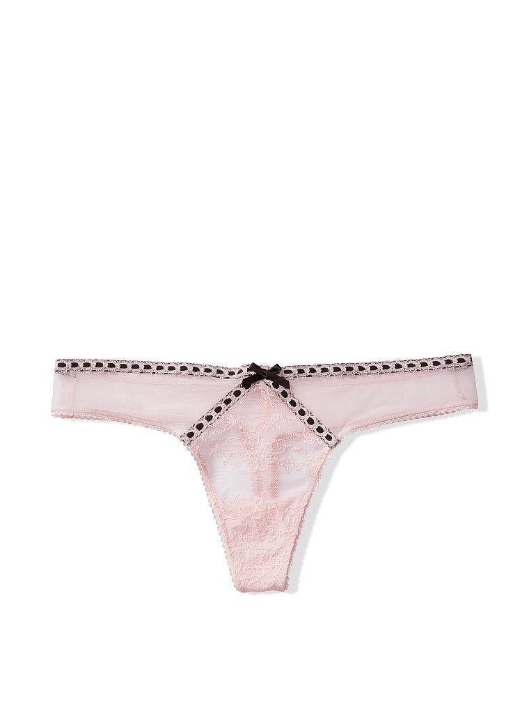Floral Lace Thong Panty image number null