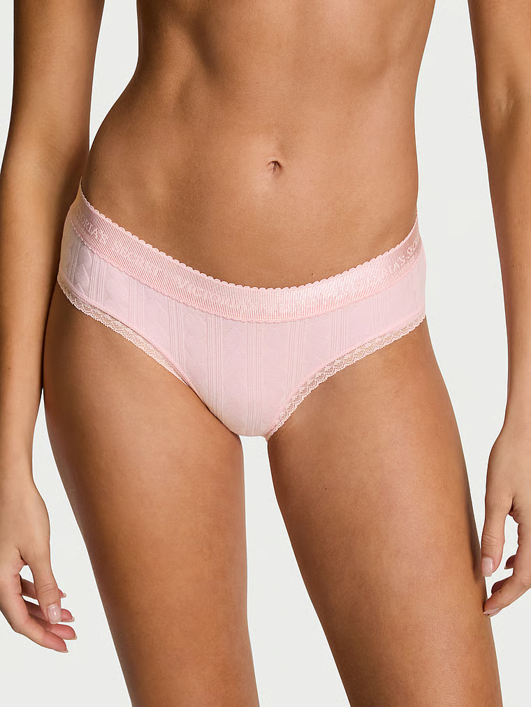 Logo Heart Pointelle Hiphugger Panty image number null