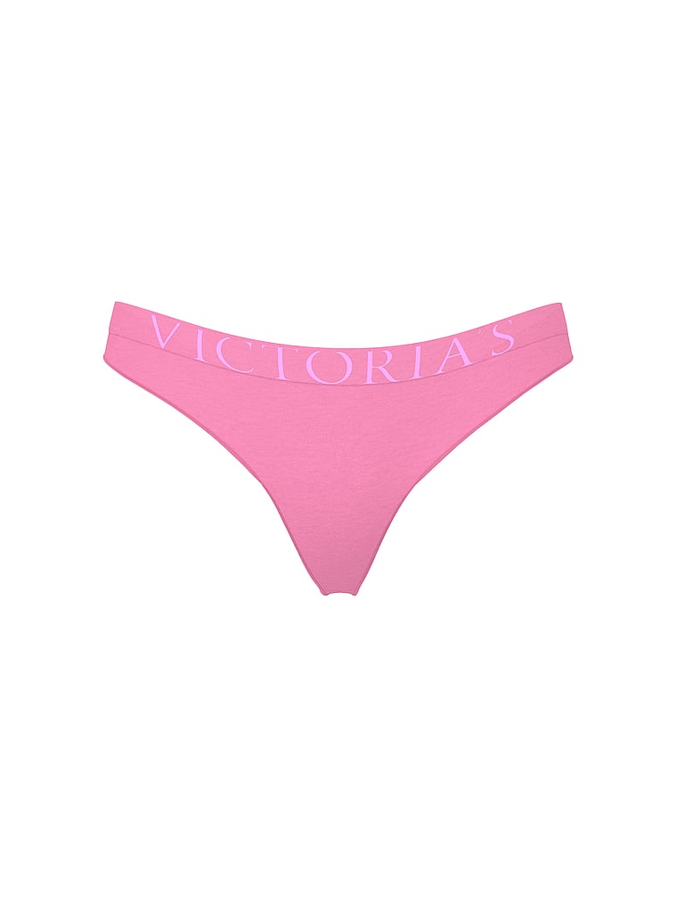 Exploded Logo Cotton Thong Panty image number null