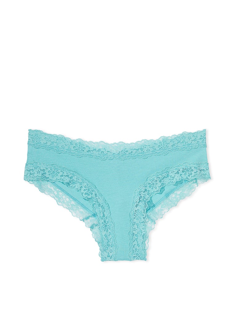 Lace-Waist Cotton Cheeky Panty image number null