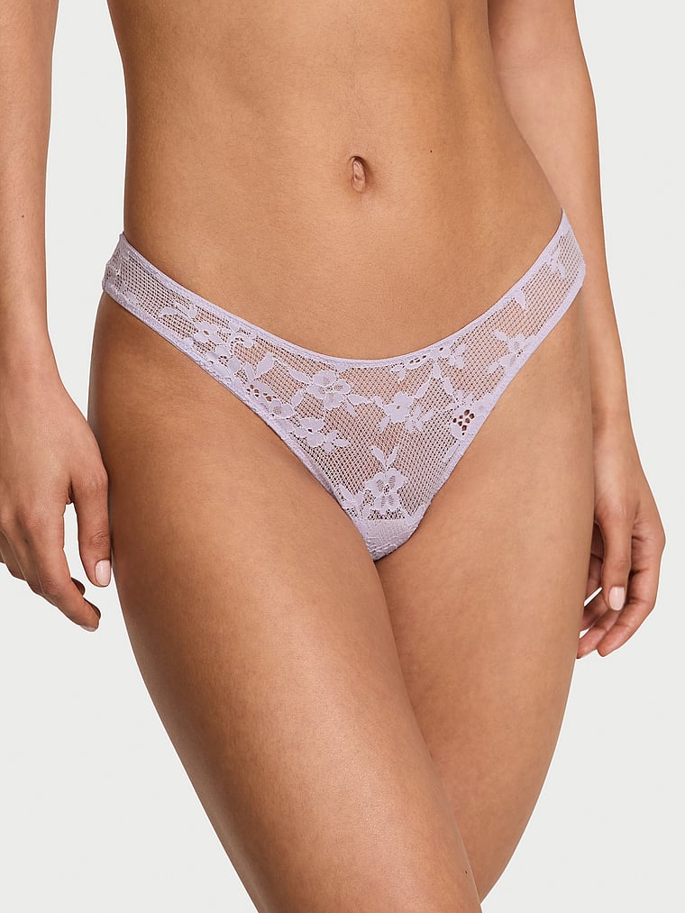 Twinkle Butterfly Lace Open-Back Brazilian Panty image number null