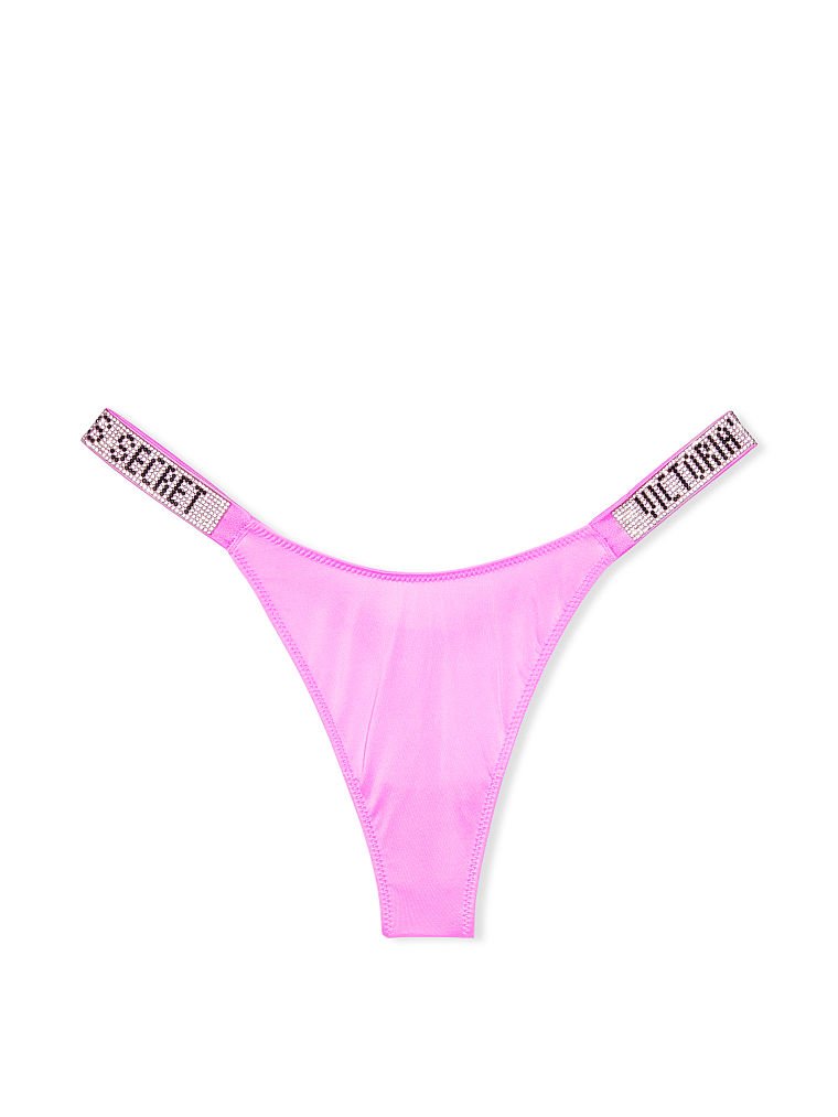 Shine Strap Lace Thong Panty image number null
