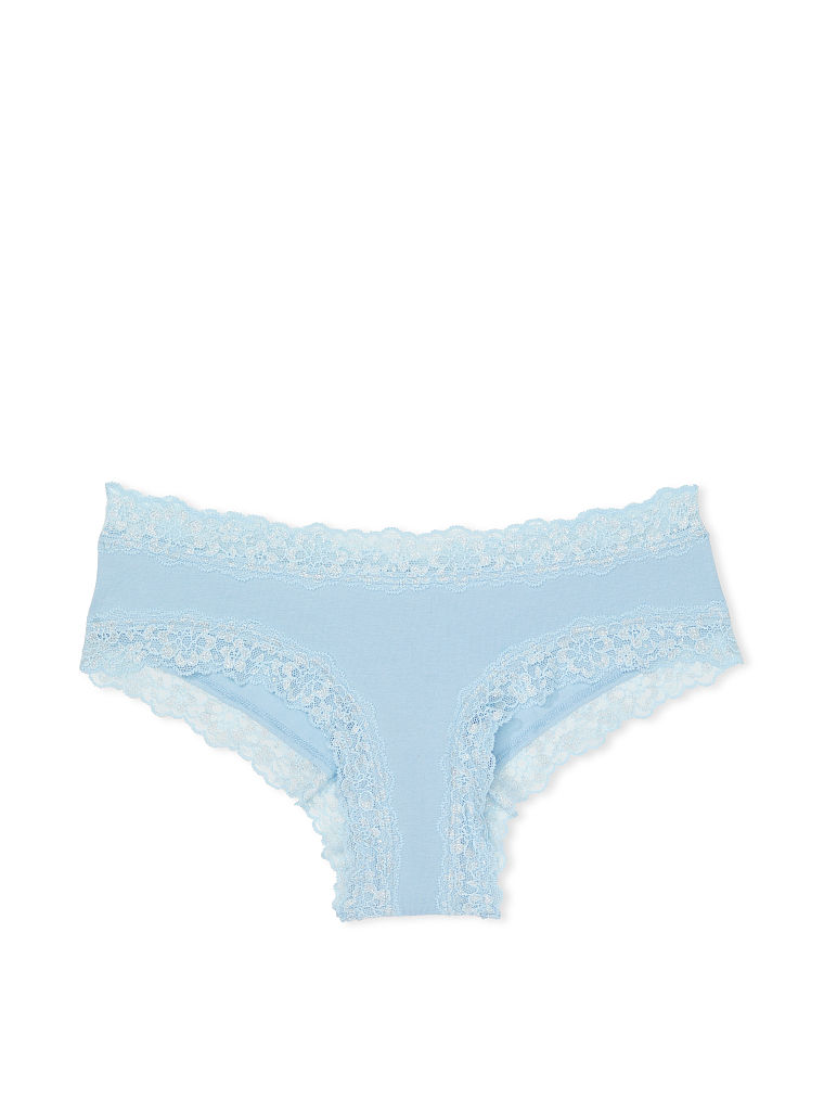 Shimmer Lace-Waist Cotton Cheeky Panty image number null