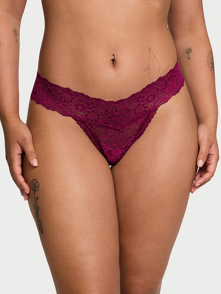 Lace Thong Panty image number null