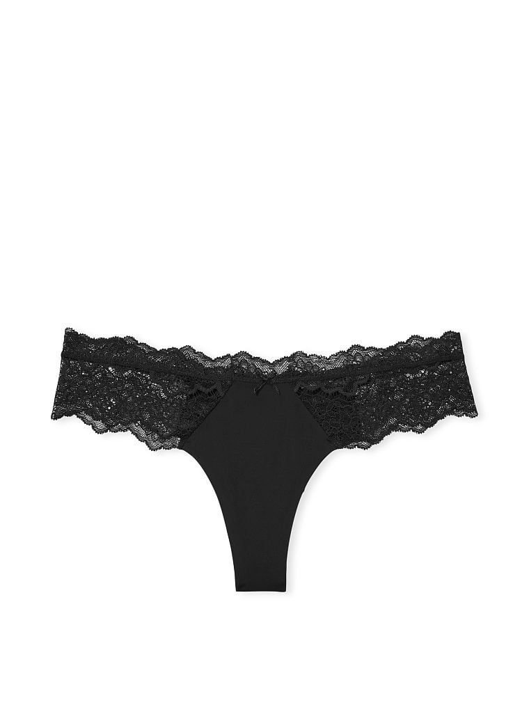 Lace Trim Thong Panty image number null