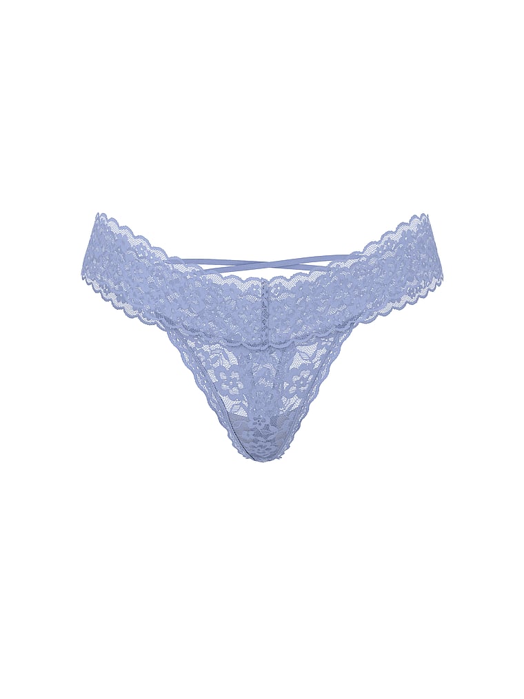 Blossom Lace Strappy-Back Thong Panty image number null