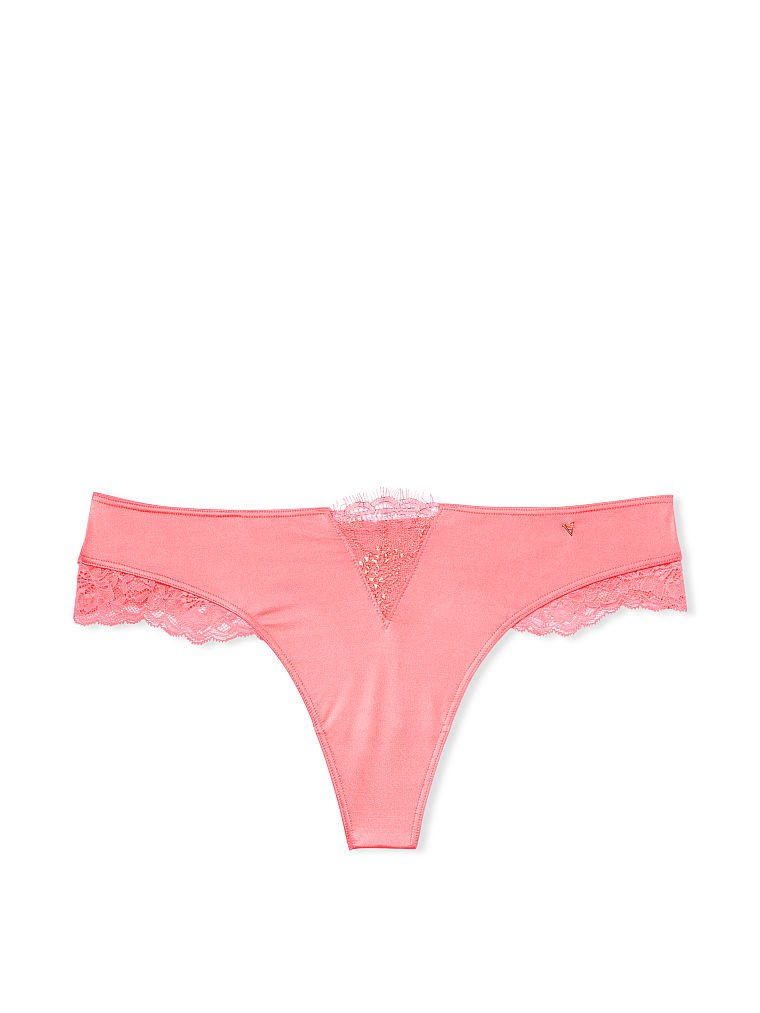 Lace Cutout Thong Panty image number null