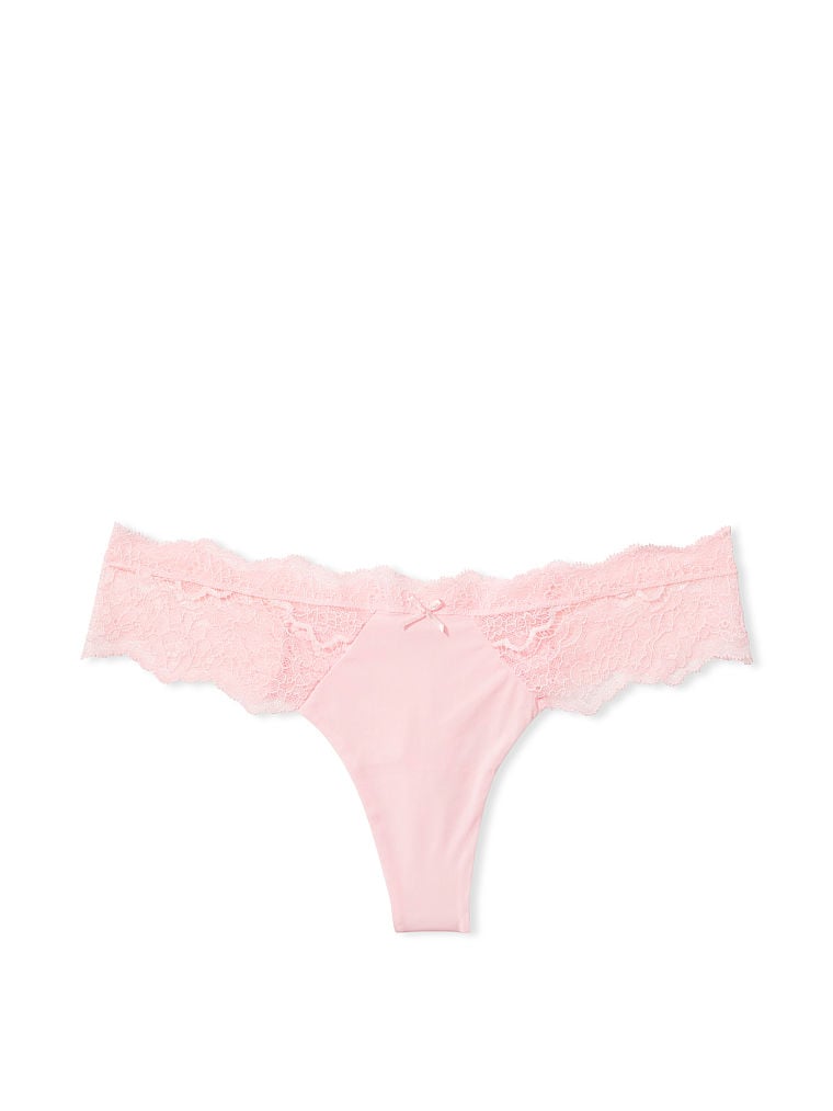 Lace Trim Thong Panty image number null