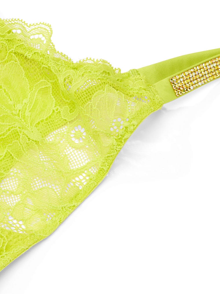 Shine Chain Strap Lace Thong Panty image number null