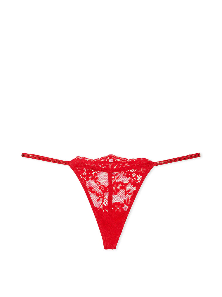 Twinkle Strap Lace V-String Panty image number null