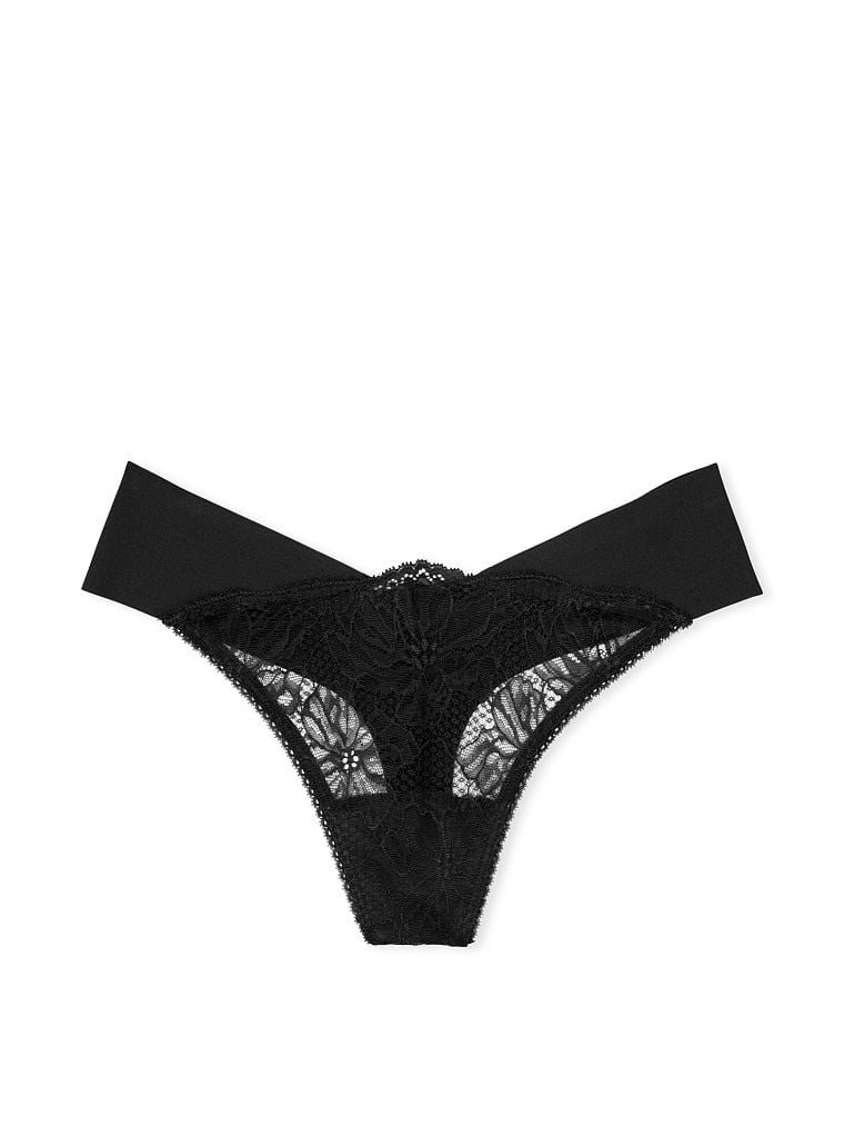 Lace-Front No-Show Thong Panty image number null