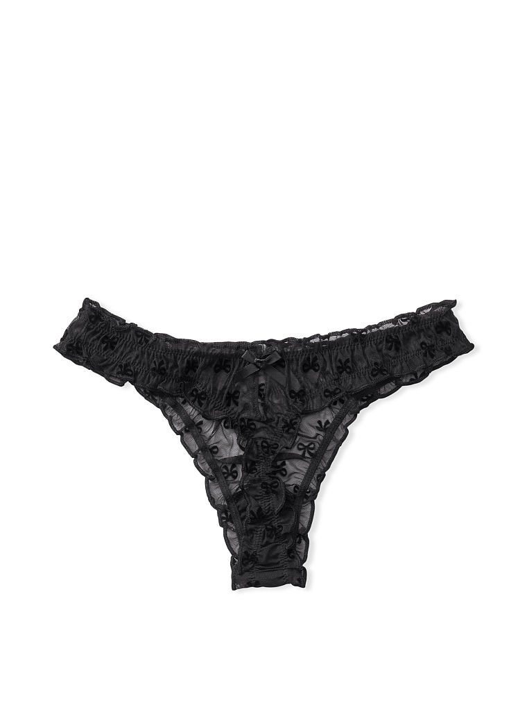 Floral Lace Thong Panty image number null