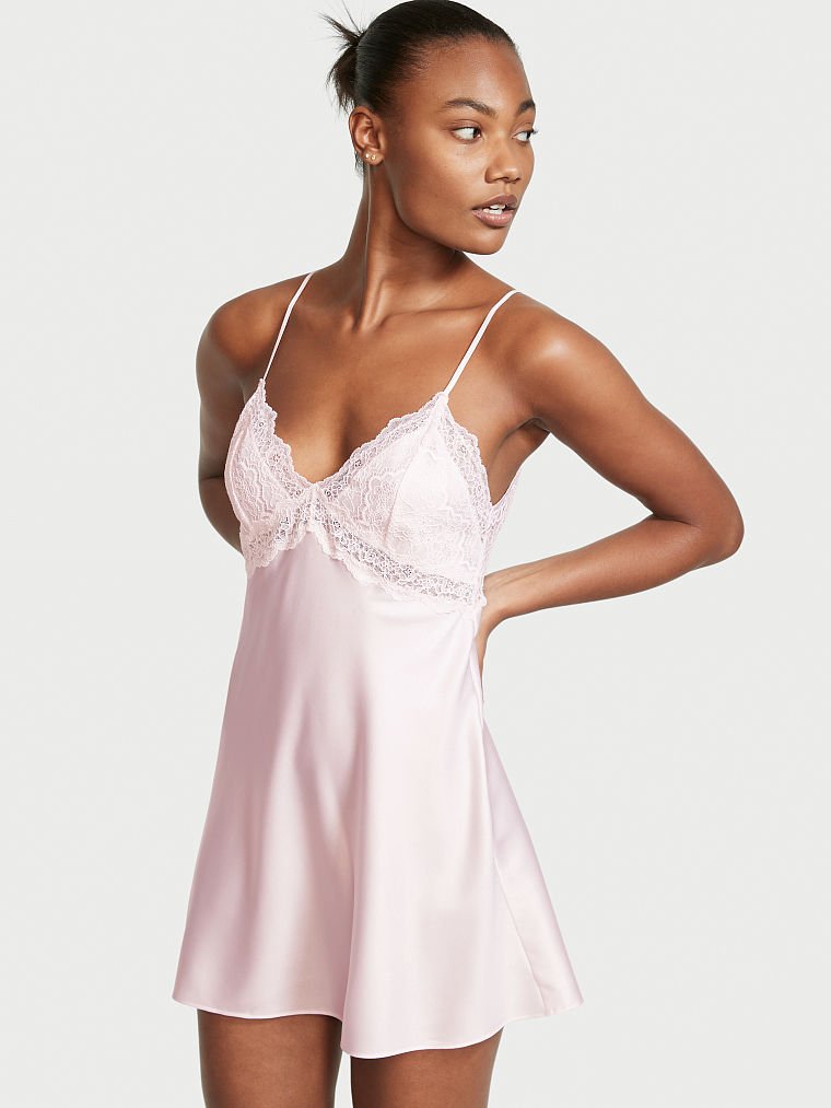 Lace Plunge Open-Back Slip  Victoria's Secret Malaysia